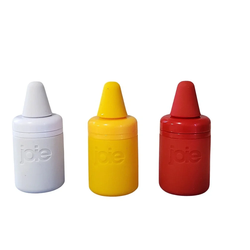 Joie‎ Baby Squeeze Bottles 3 Pack White Yellow BPA Free Toddler Snack Dispenser